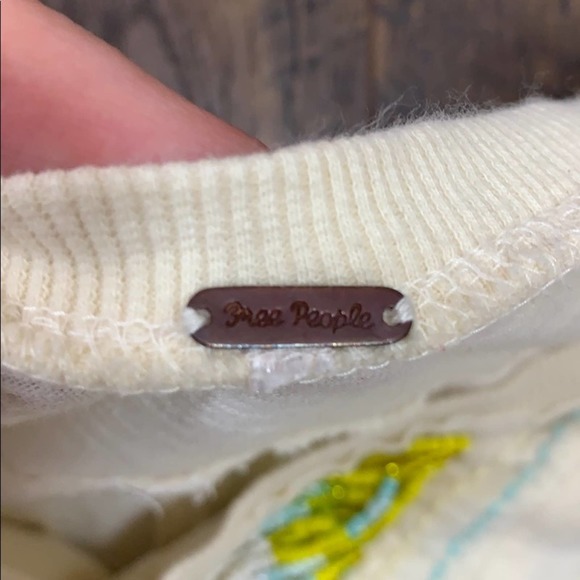 Free People Fire Island Knit Peach Colored 3/4 Sleeve Blouse - Picture 4 of 6